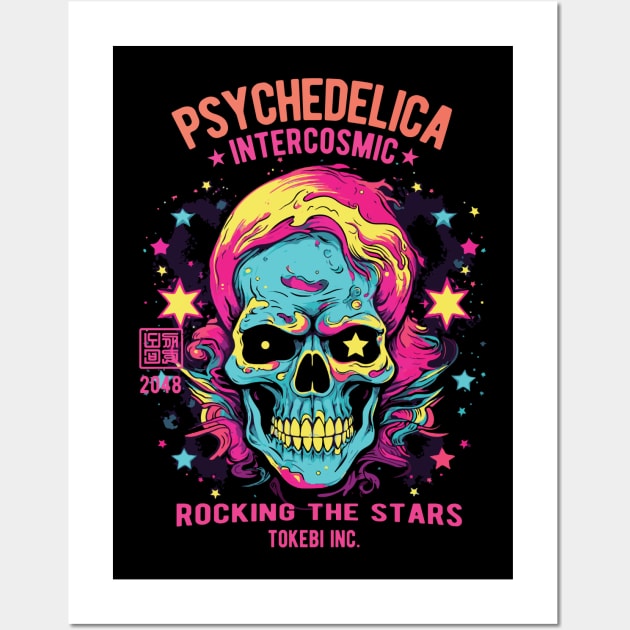 Rockstar Skull 80s Wall Art by TOKEBI